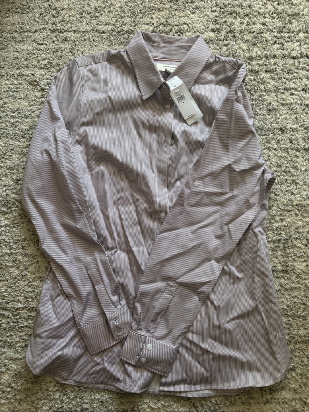 Banana Republic Women’s Tailored Fit Dress Shirt - Mauve Pinstripe